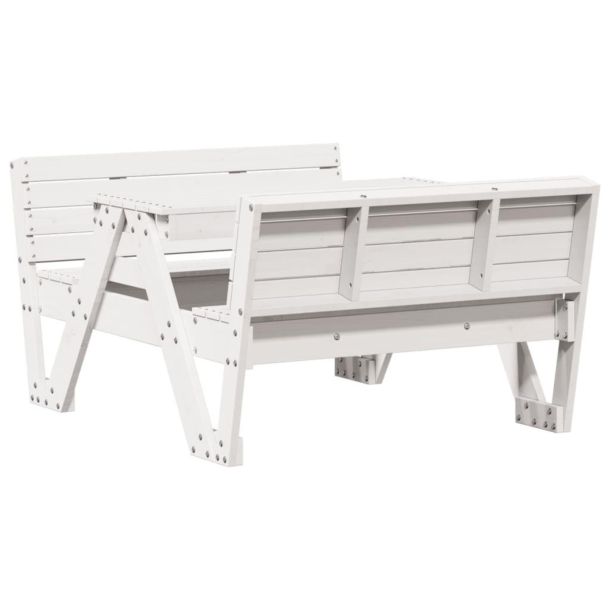 Voir la diapositive 2 : VIDAXL Table de pique-nique pour enfants blanc bois massif de pin