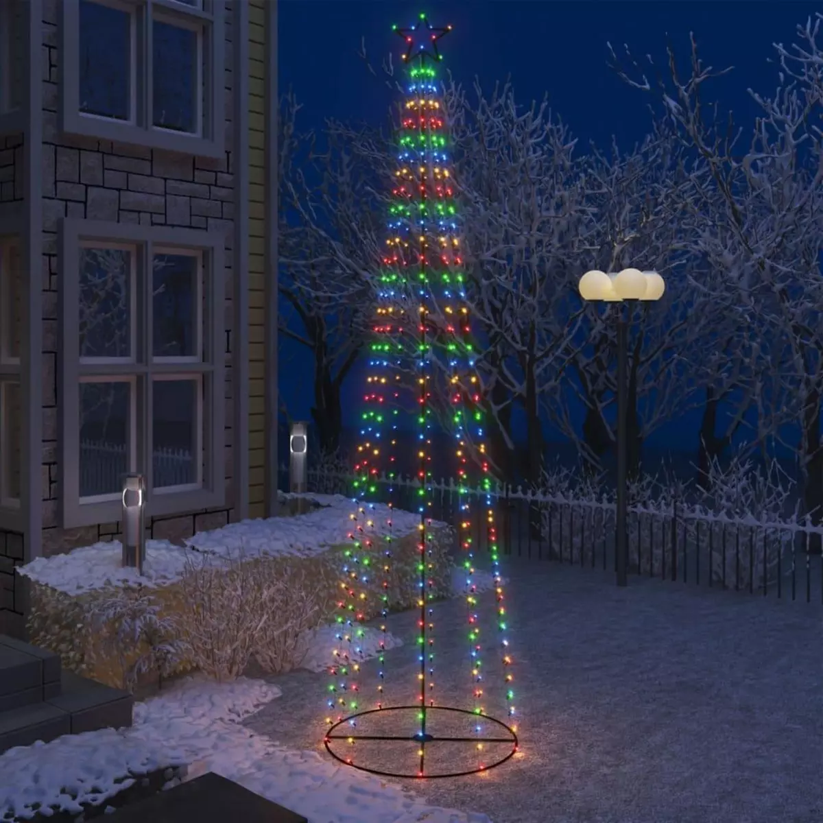 VIDAXL Arbre de Noël cone 400 LED colorees decoration 100x360 cm