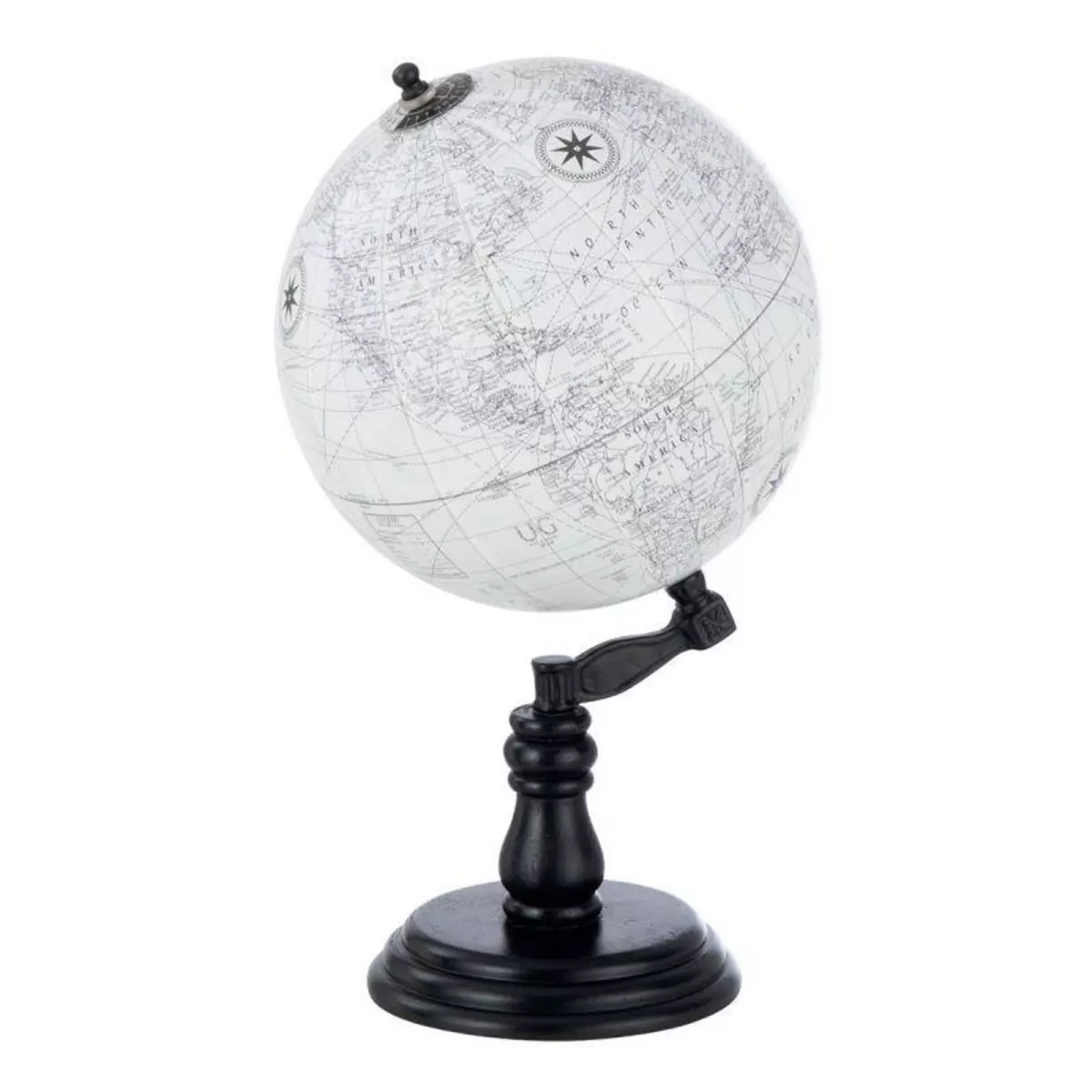Paris Prix Globe sur Pied en Bois  Terrestre  37cm Noir & Gris