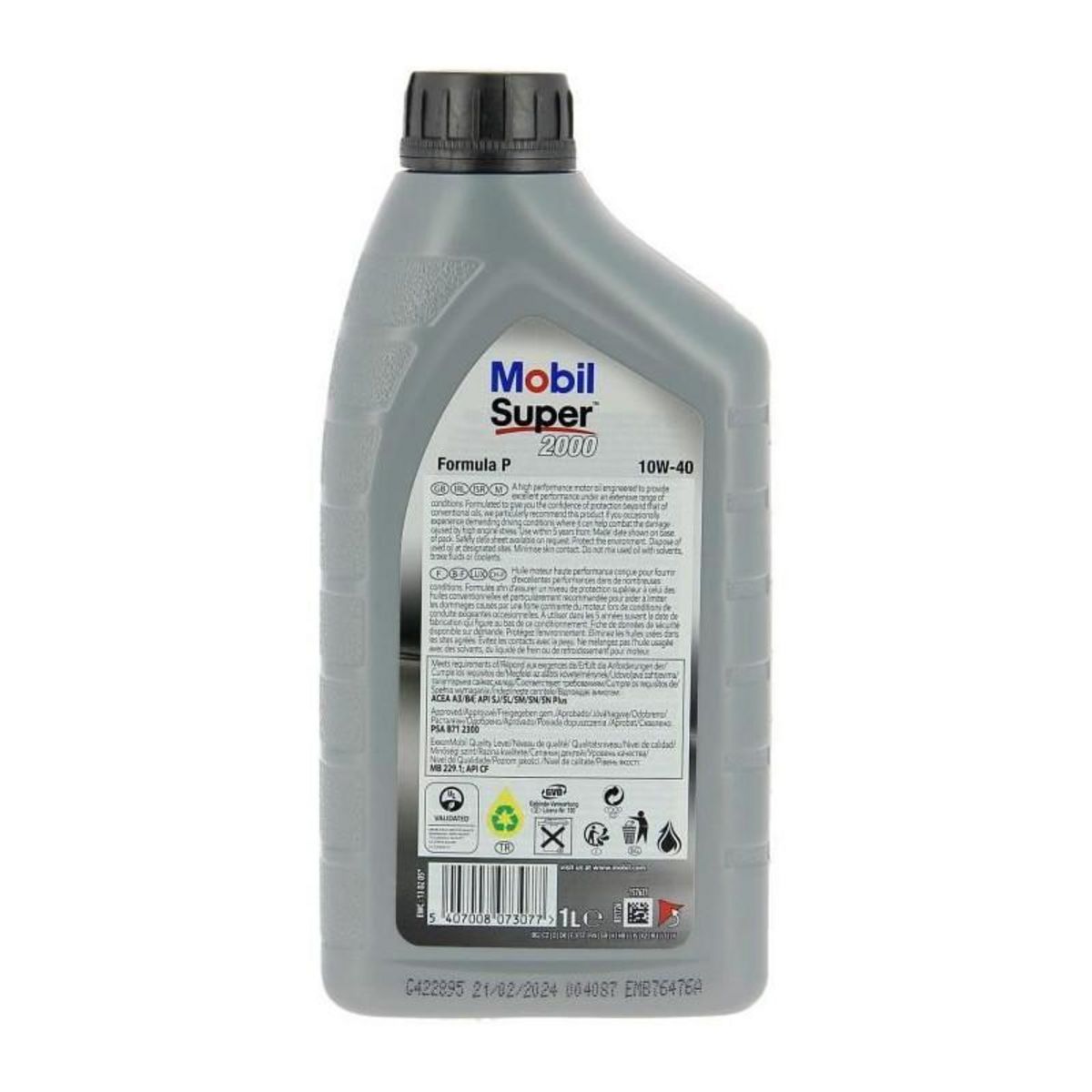 MOBIL Bidon huile de moteur - MOBIL - S2000 10W40 Formula-P - 1 L - 4 saisons