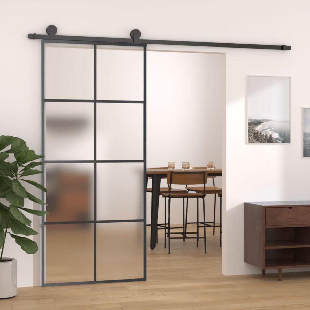 VIDAXL Porte coulissante avec kit de quincaillerie 90x205 cm Verre ESG