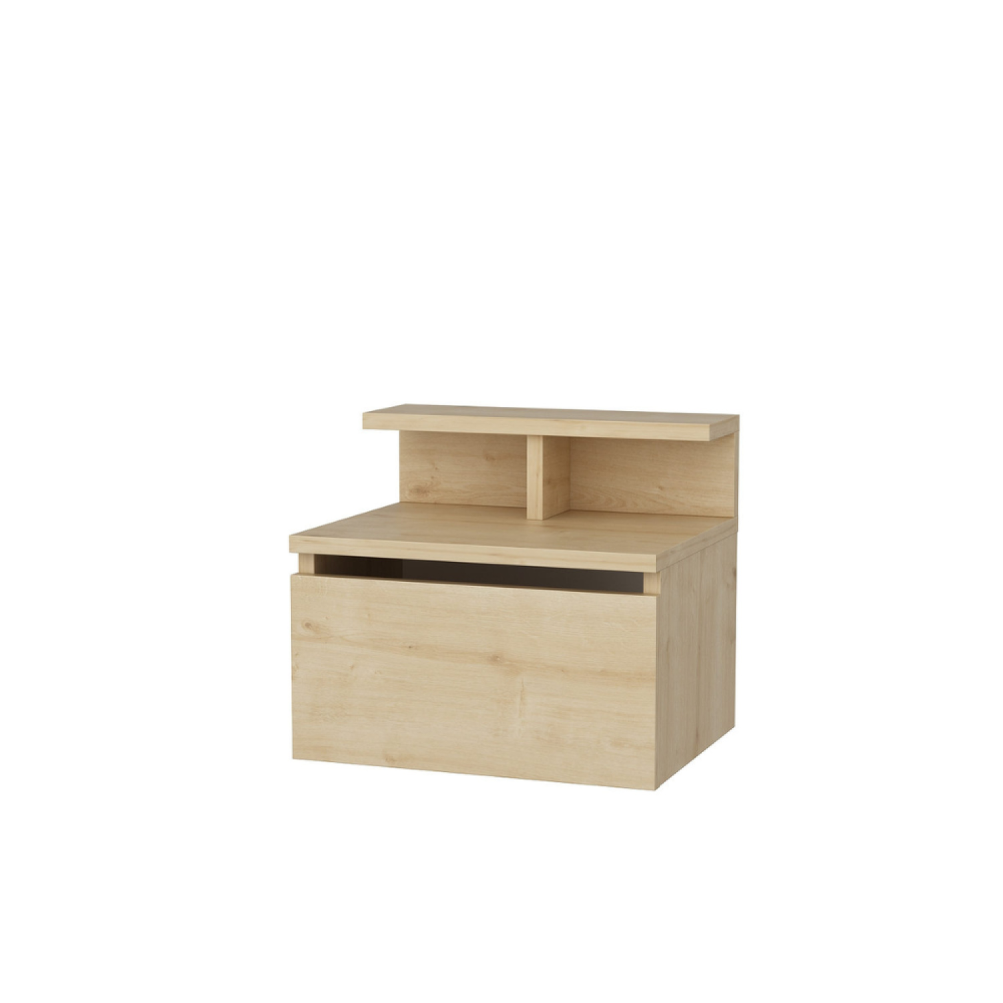 CONCEPT USINE Table de chevet murale bois avec tiroir et étagère VISBY