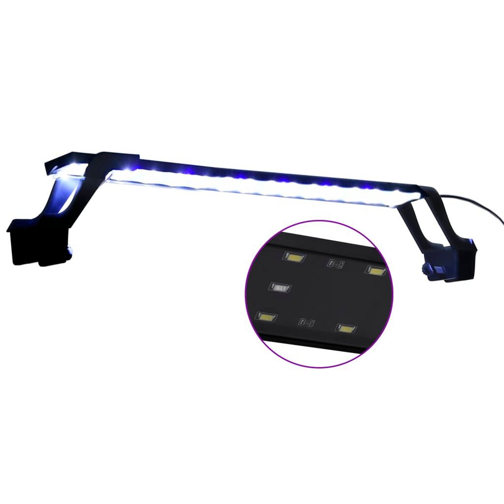 Voir la diapositive 2 : VIDAXL Lampe a LED d'aquarium avec pinces 55-70 cm Bleu et blanc
