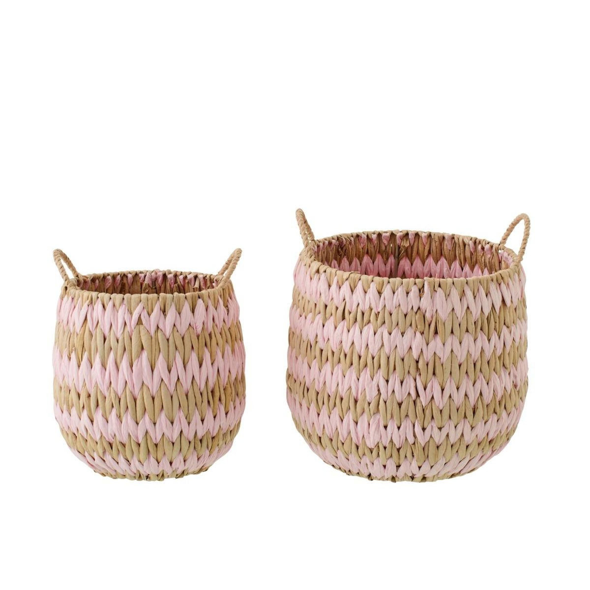 Paris Prix Lot de 2 Paniers de Rangement  Carson  27cm Naturel & Rose