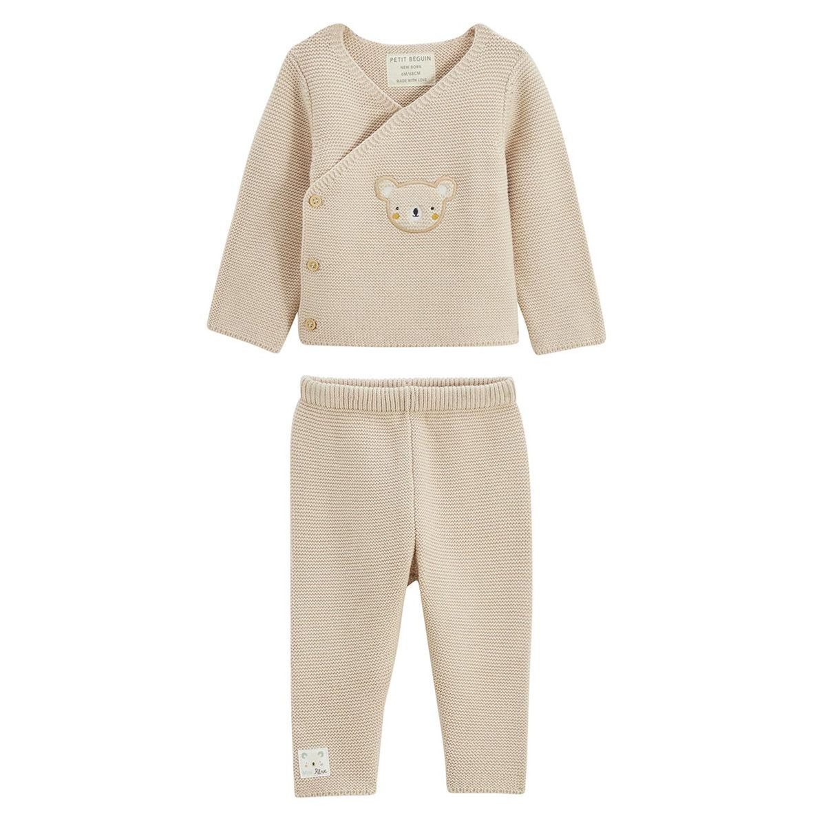 Petit Béguin Ensemble bébé gilet et pantalon en tricot Mini Rêve