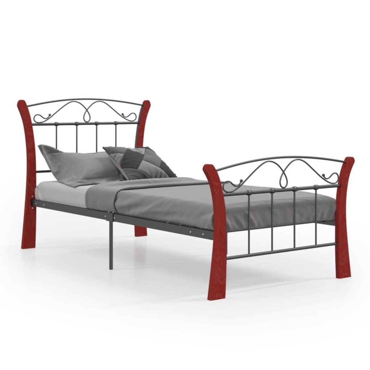 VIDAXL Cadre de lit sans matelas noir metal 90x200 cm