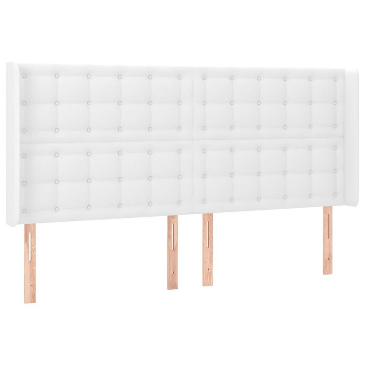 VIDAXL Tete de lit avec oreilles Blanc 203x16x118/128 cm Similicuir