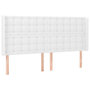 Voir la diapositive 2 : VIDAXL Tete de lit avec oreilles Blanc 203x16x118/128 cm Similicuir
