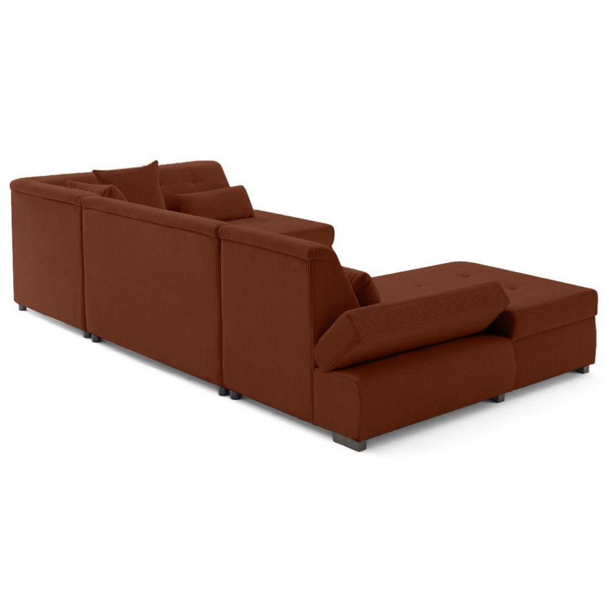 LISA DESIGN Vermont s - canapé panoramique d'angle droit 7 places en velours côtelé