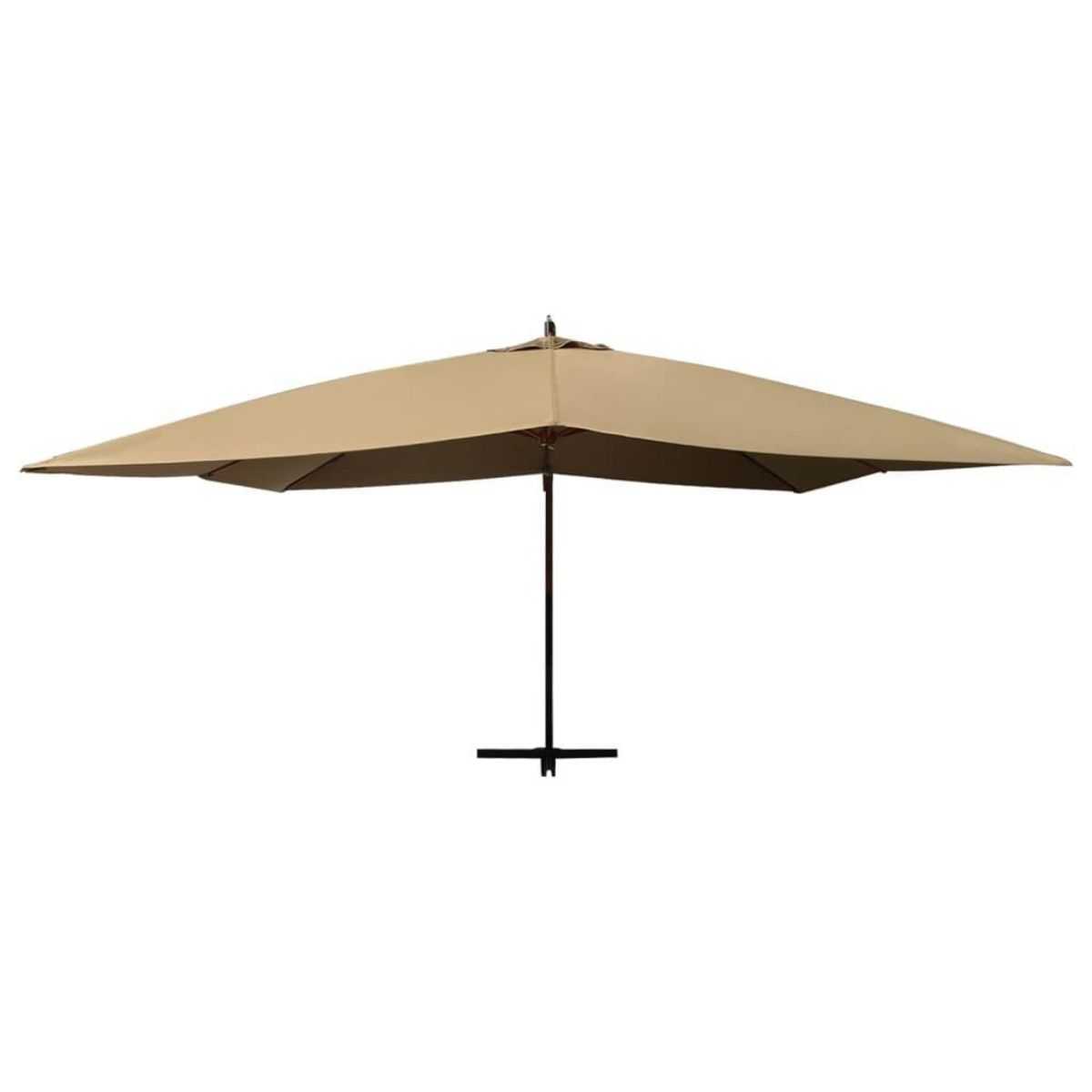 VIDAXL Parasol de jardin en porte-a-faux avec mat en bois taupe