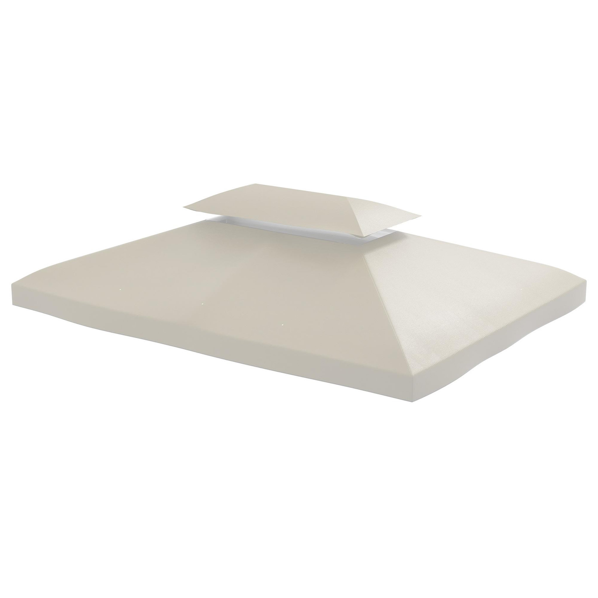HOMCOM Toile de toit de rechange pour pavillon tonnelle tente 3x4m crème