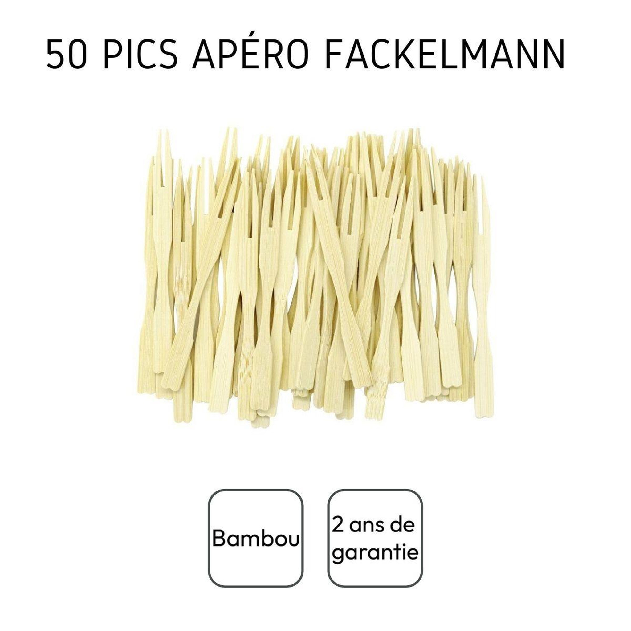 Voir la diapositive 4 : Fackelmann Lot de 50 pics à apéritif forme fourchette 8,5 cm fackelmann wood edition