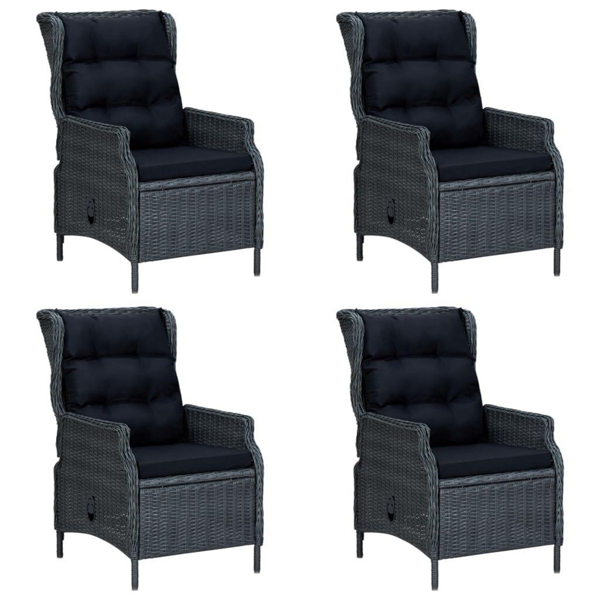 VIDAXL Ensemble a manger de jardin 5 pcs Gris fonce