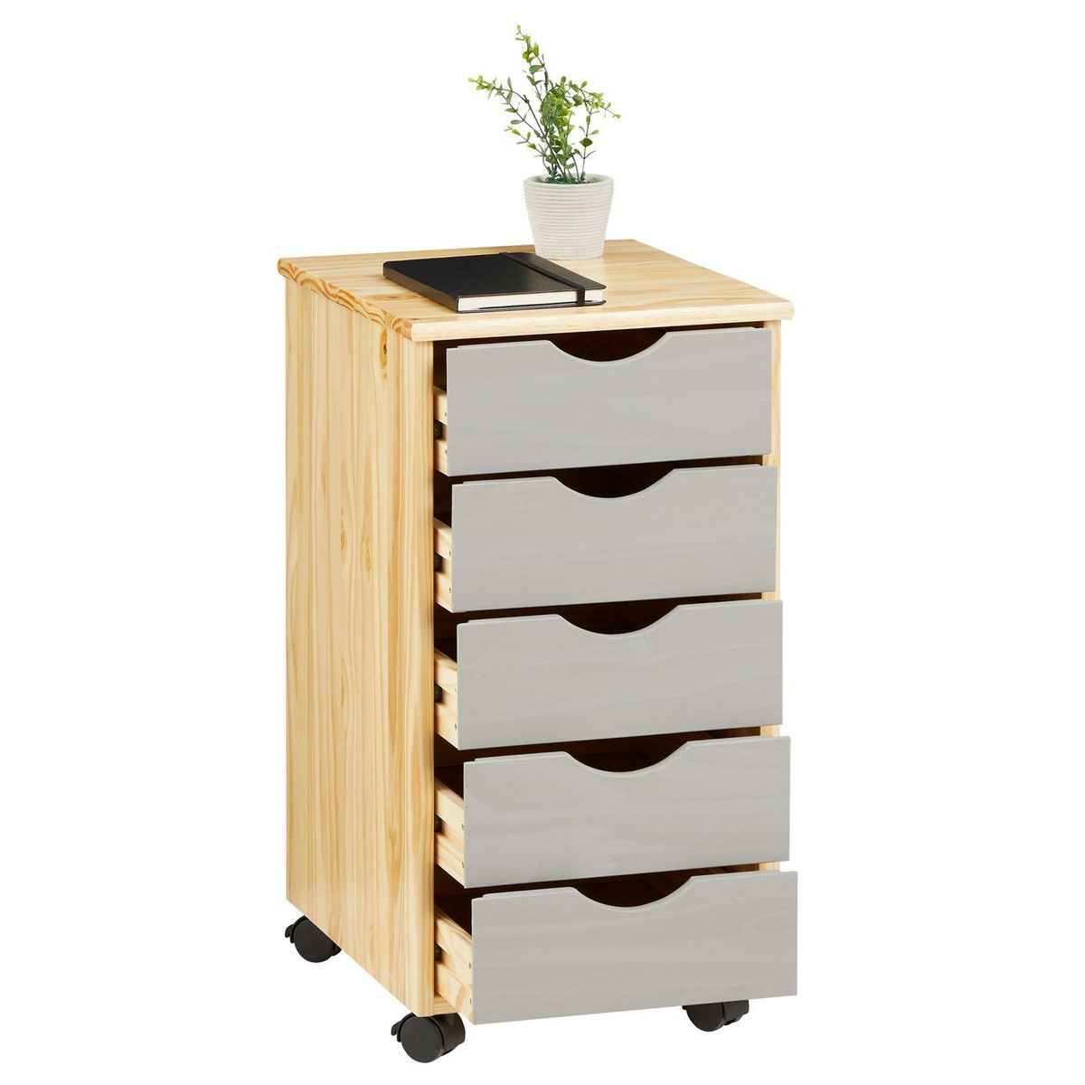 IDIMEX Caisson de bureau sur roulettes LAGOS, avec 5 tiroirs