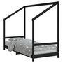 Voir la diapositive 2 : VIDAXL Cadre de lit pour enfants noir 80x200 cm bois de pin massif