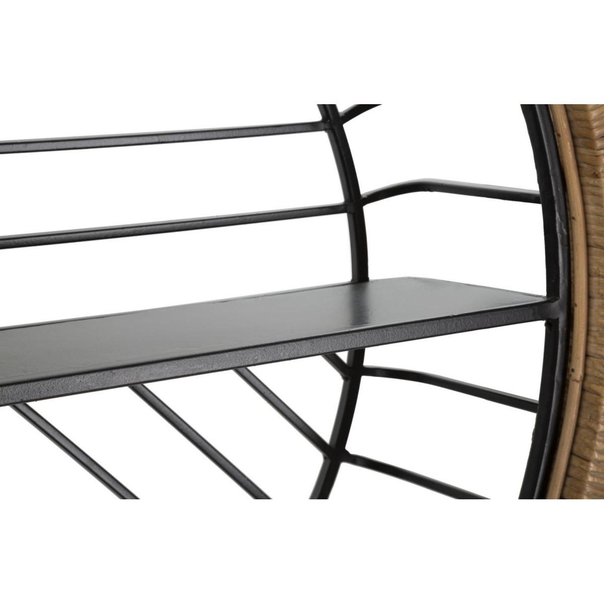 Voir la diapositive 3 : Paris Prix Étagère murale en métal  cebu  72cm noir & naturel