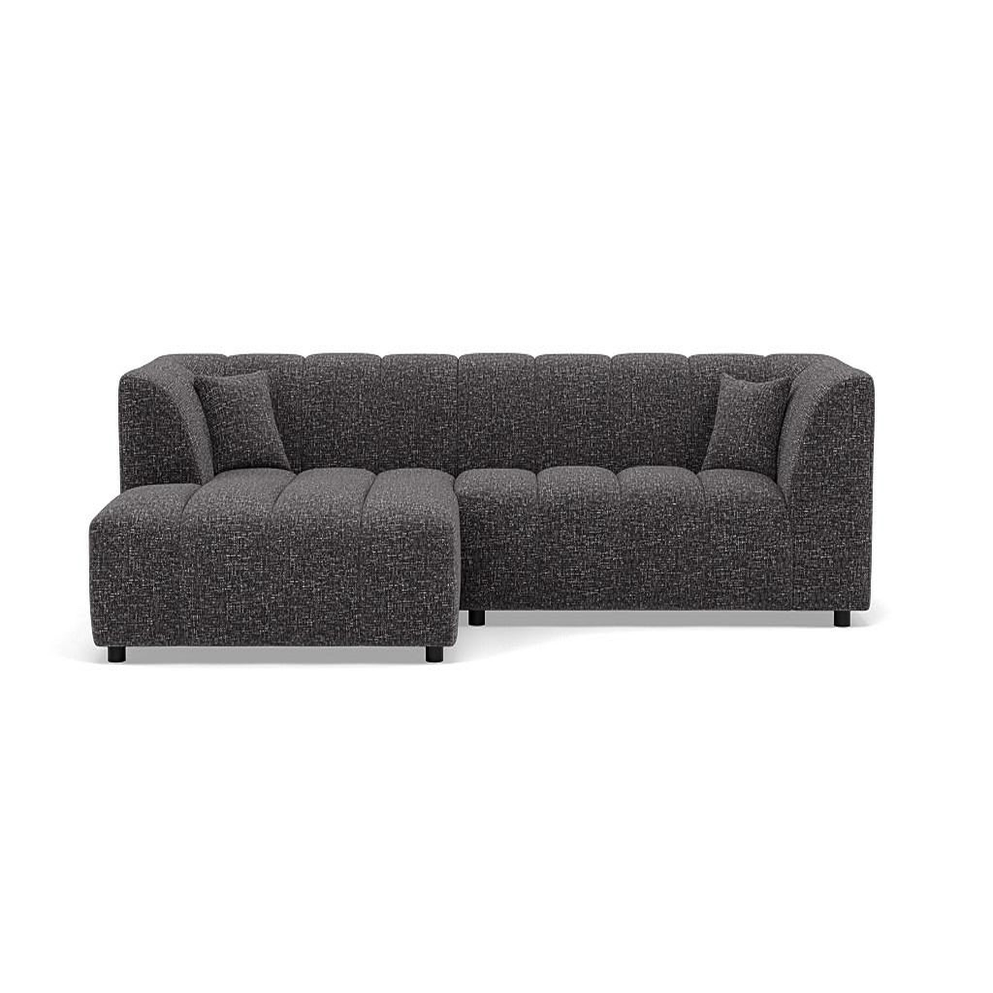 Voir la diapositive 1 : LISA DESIGN Curtis - canapé d'angle gauche 4 places avec accoudoir en tissu texturé