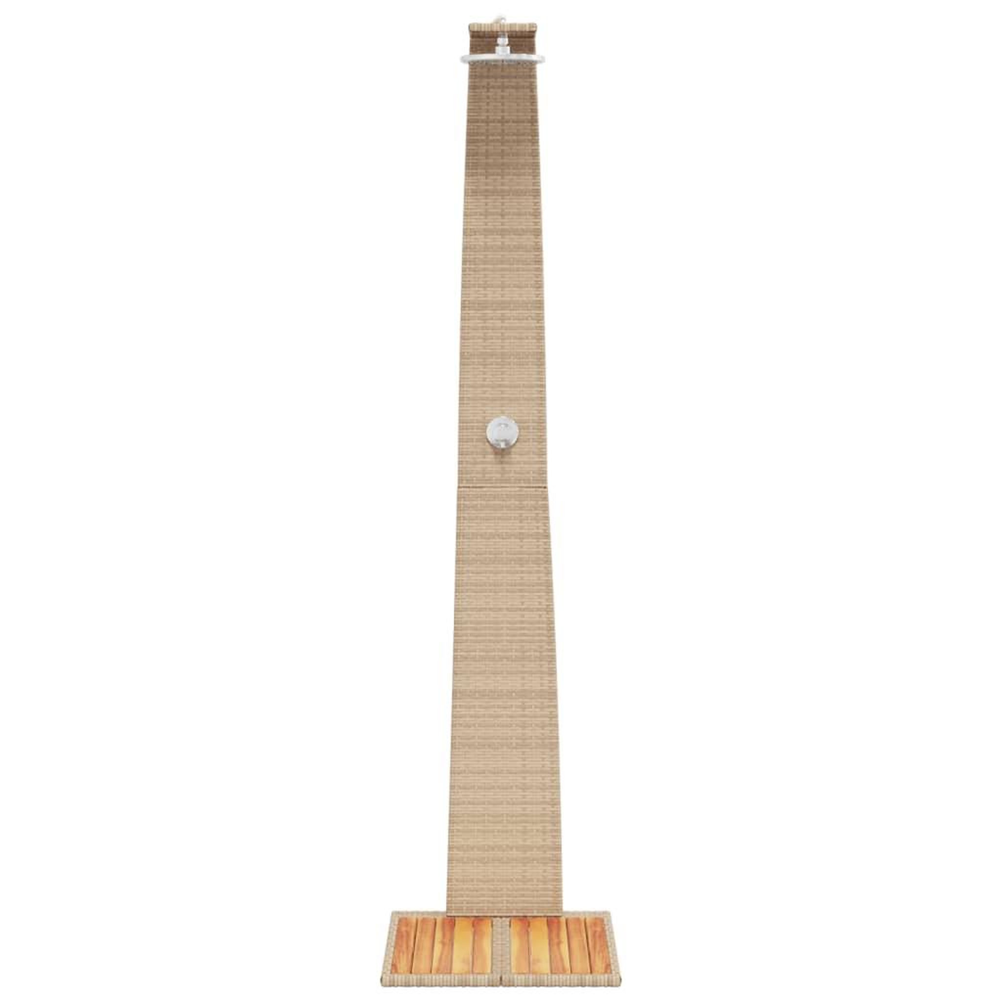 Voir la diapositive 5 : VIDAXL Douche d'exterieur beige 55x60x224cm resine tressee bois acacia