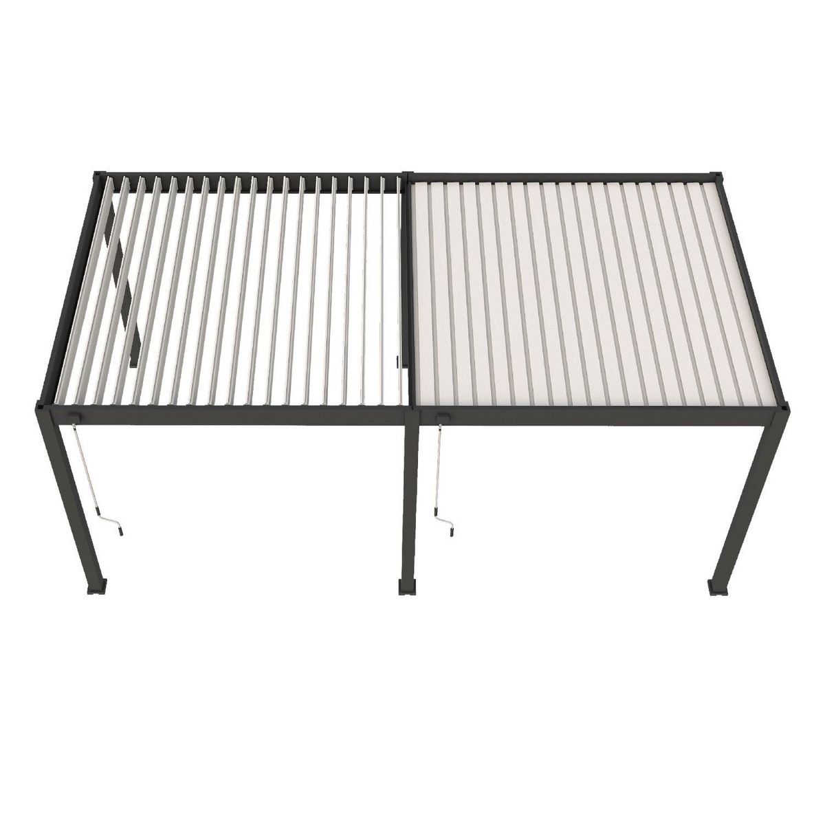 Pergola Bioclimatique autoportée 3x6 m - Aluminium Anthracite/blanc -  VS OmBREA®