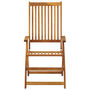 Voir la diapositive 4 : VIDAXL Chaises inclinables de jardin lot de 4 et coussins Bois acacia