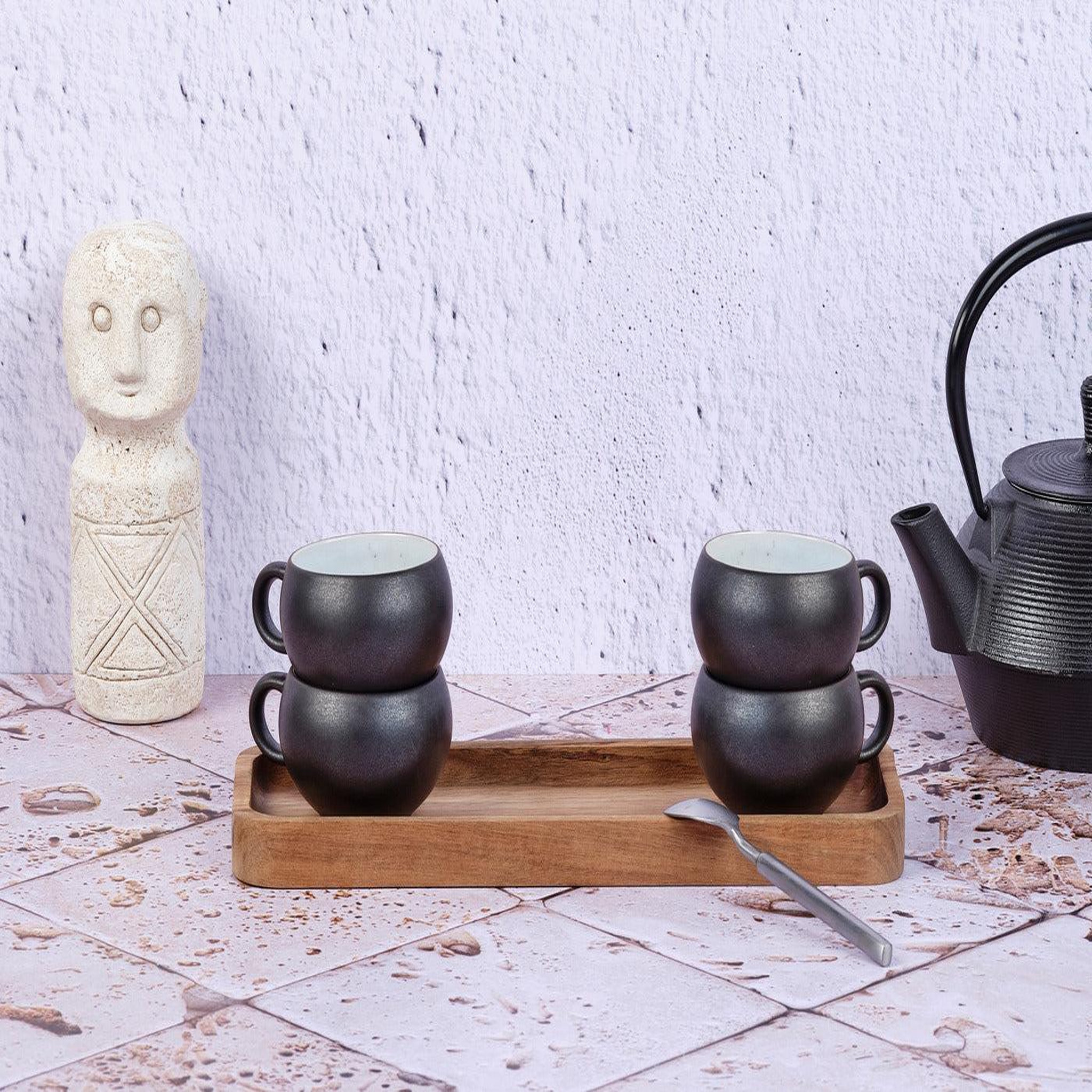 Voir la diapositive 2 : BJORN Tasse gourmet 12cl - 4 pièces - onyx