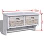 Voir la diapositive 6 : VIDAXL Porte-manteau Blanc 60x23,5x33 cm Bois de Paulownia