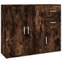 Voir la diapositive 2 : VIDAXL Buffet Chene fume 91x29,5x75 cm Bois d'ingenierie