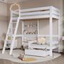 Voir la diapositive 4 : MERAX Lit combiné enfant 90x200cm pin coloris blanc
