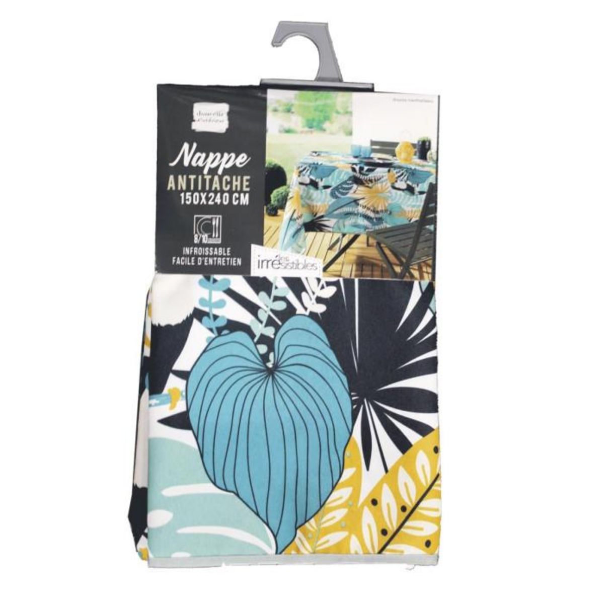 Paris Prix Nappe Antitache  Brazilia  150x200cm Menthe & Blanc