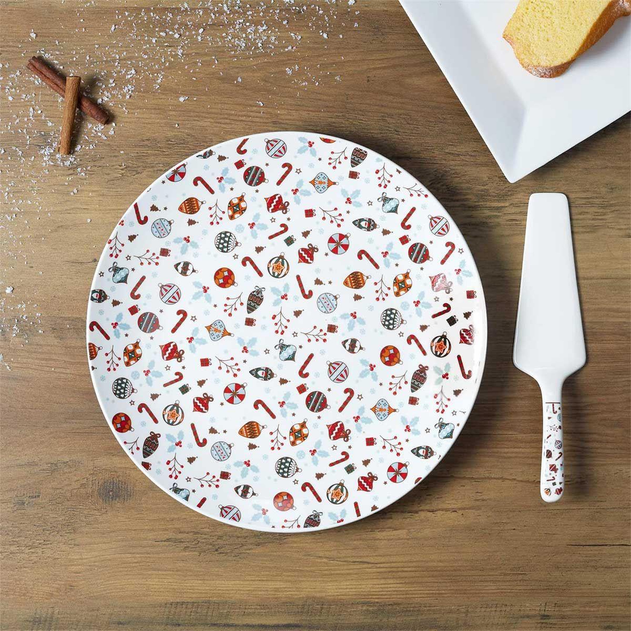 Voir la diapositive 2 : The Home Deco Factory Plat & pelle à tarte  noël  30cm multicolore