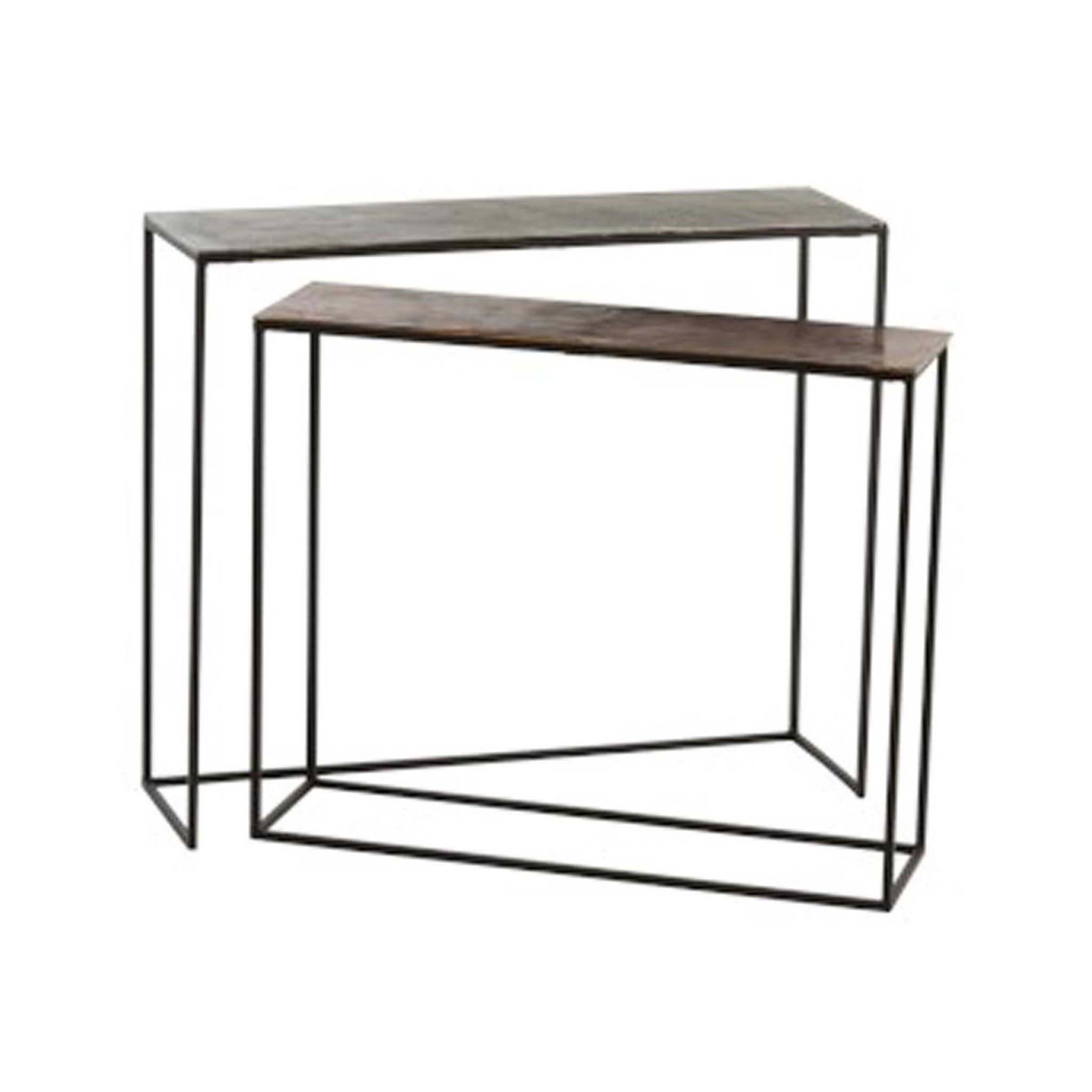 Voir la diapositive 3 : J-LINE Lot de 2 consoles gigognes  slim  99cm noir