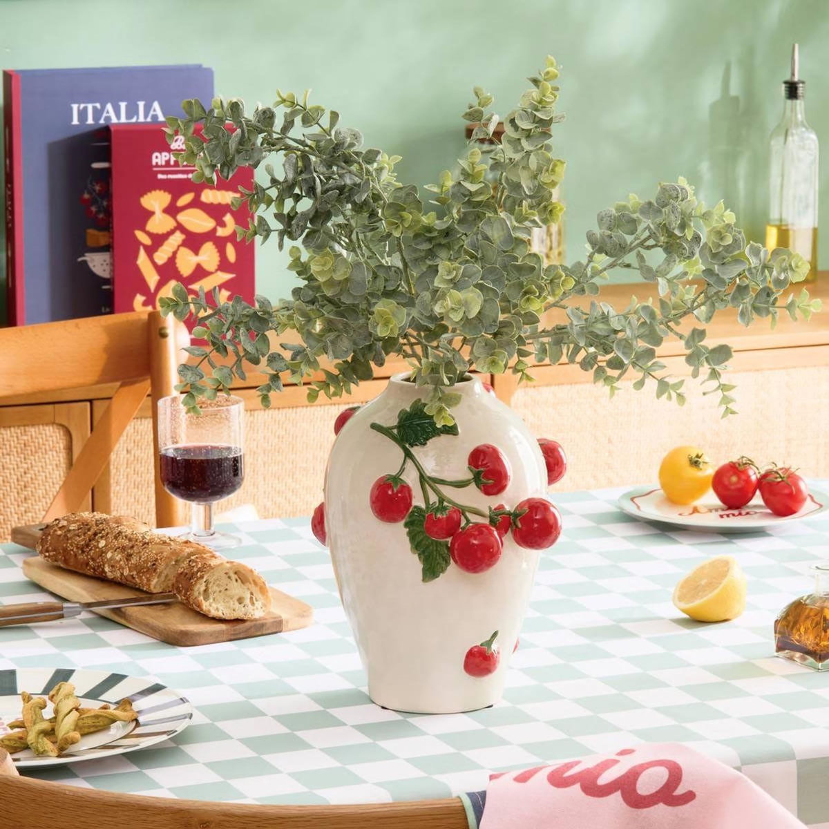 ATMOSPHERA Vase Tomates en Dolomite  Della Pasta  25cm Multicolore