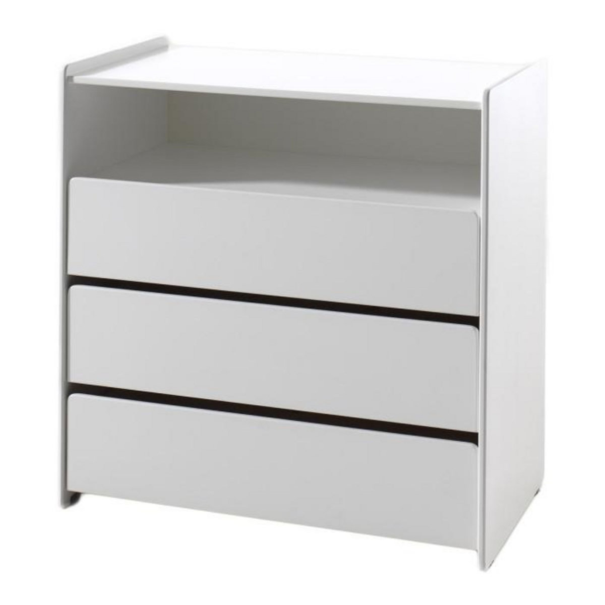 Paris Prix Commode 3 Tiroirs & 1 Niche  Kiddy  90cm Blanc