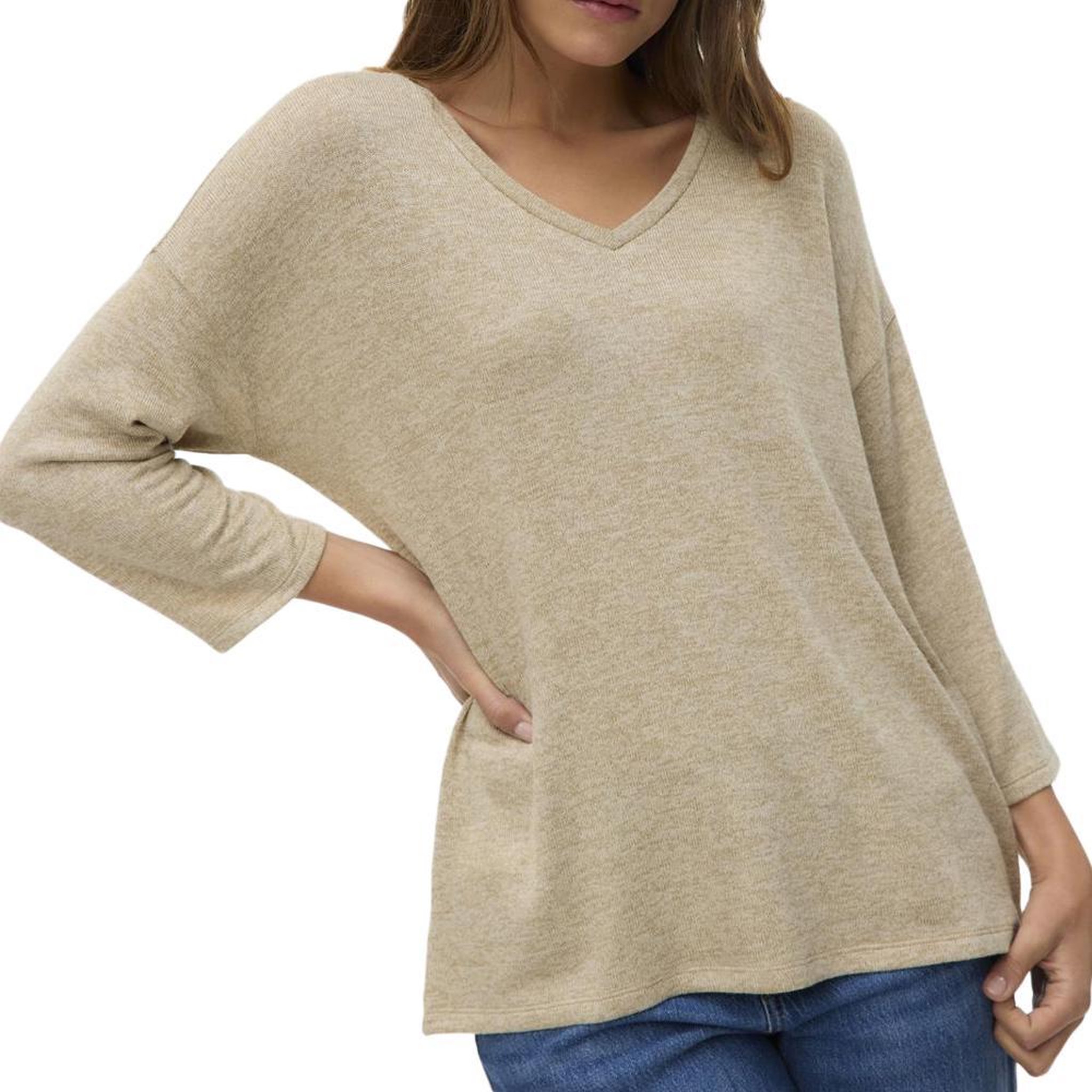 Voir la diapositive 1 : Vero Moda Pull Beige Chiné Femme Vero Moda Briannas