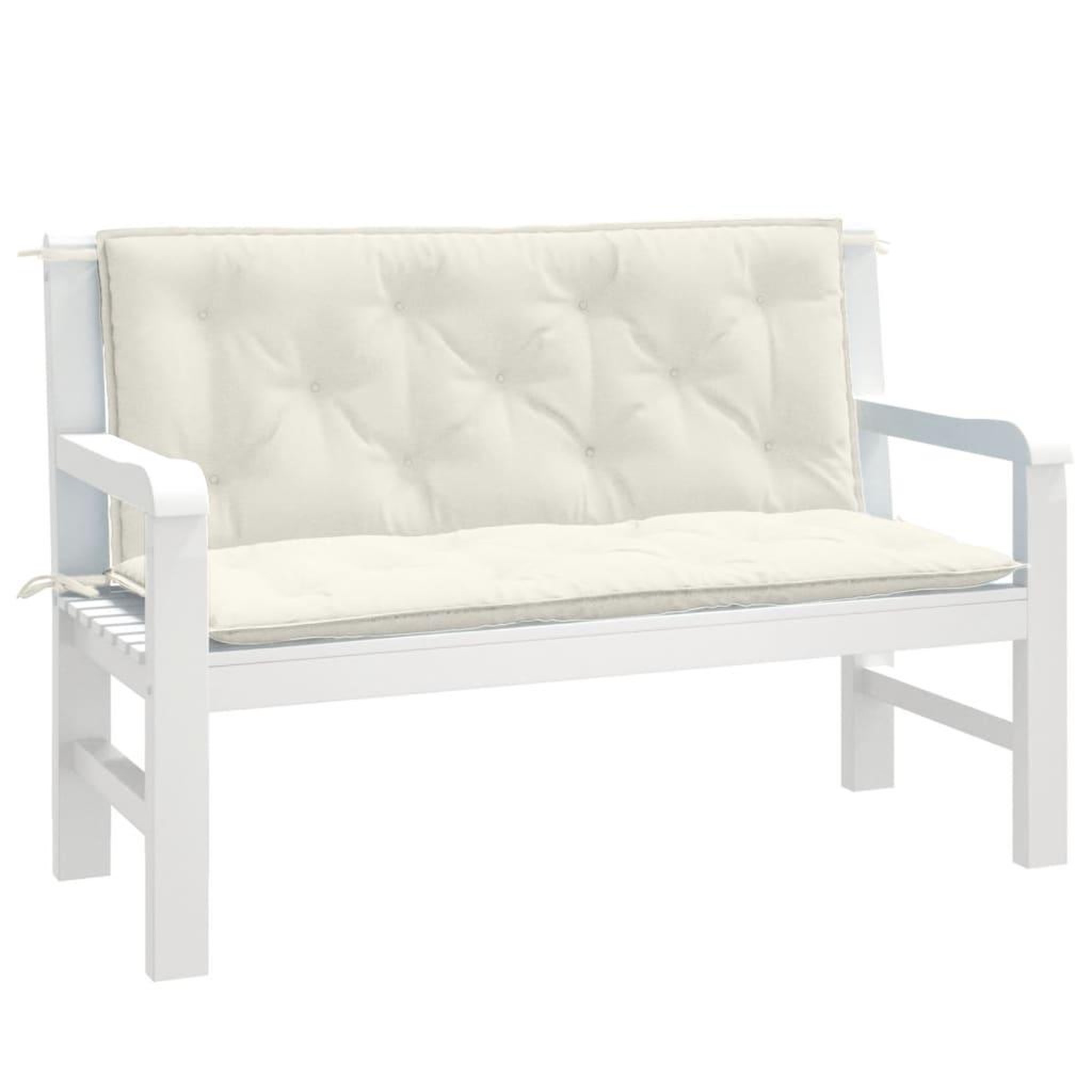 VIDAXL Coussins de banc de jardin lot de 2 creme melange tissu