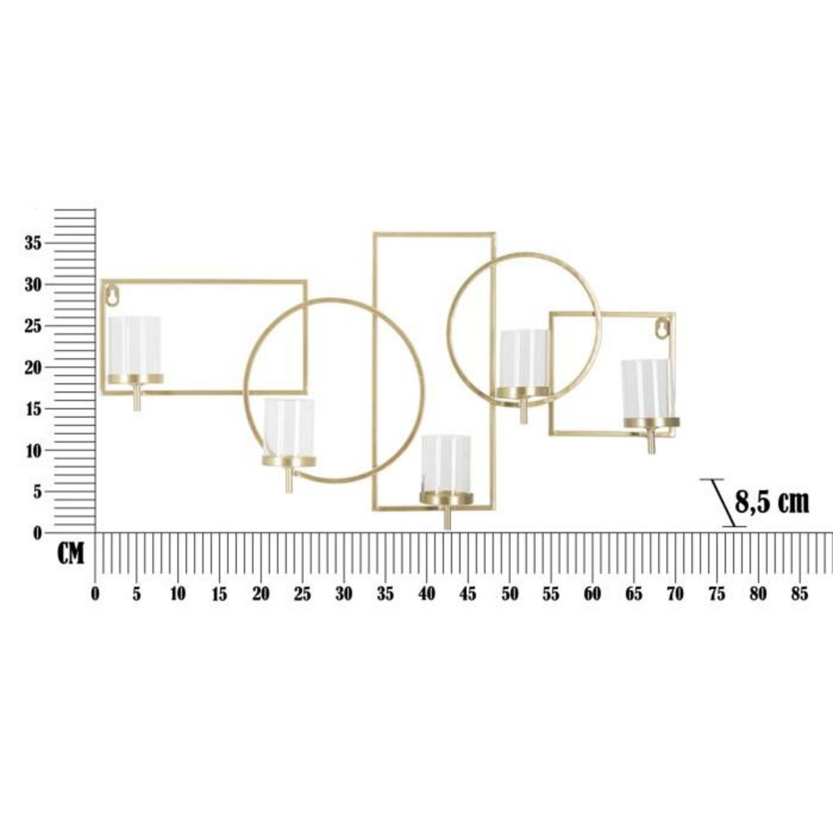 Paris Prix Bougeoir Mural en Métal  Marie  70cm Or