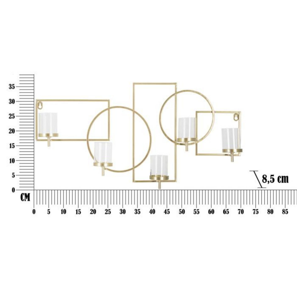Paris Prix Bougeoir Mural en Métal  Marie  70cm Or