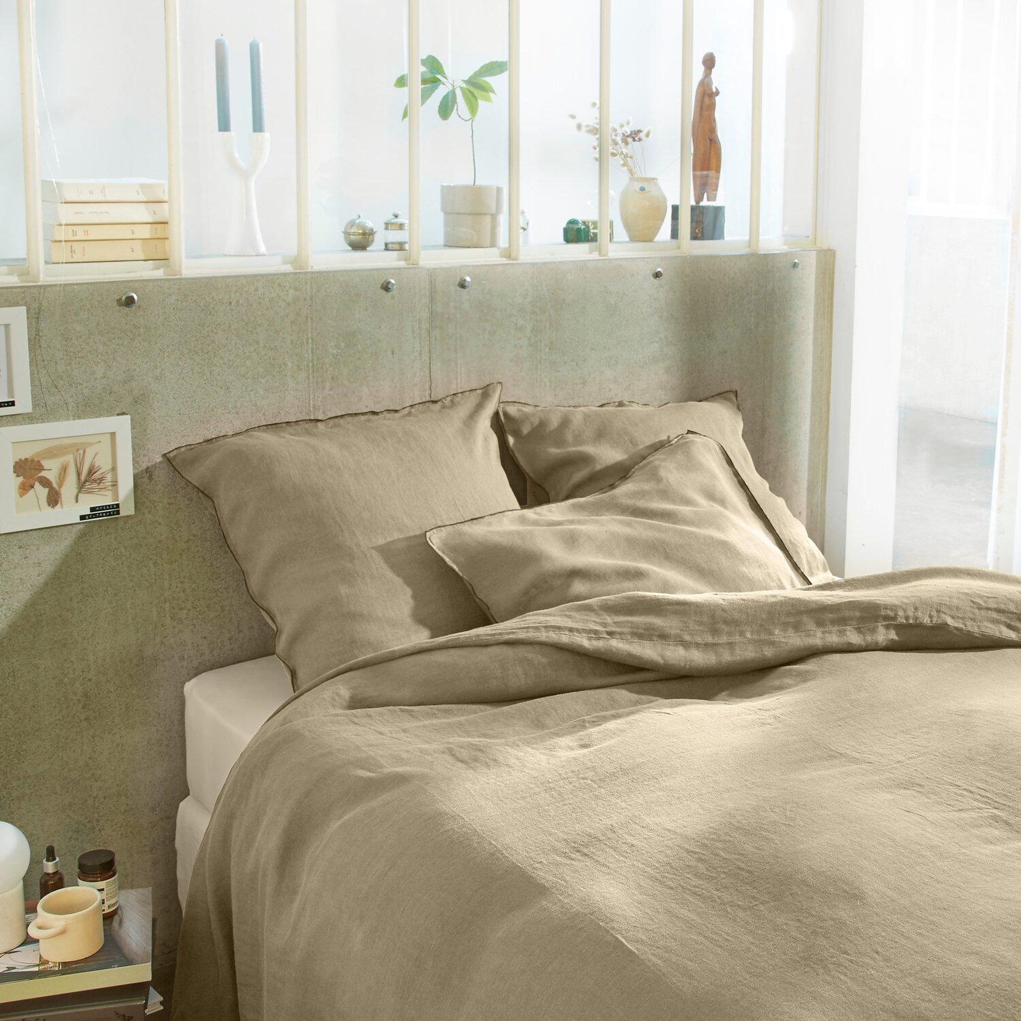 Voir la diapositive 5 : BATON ROUGE Parure de housse de couette 100% lin lavé 160gsm