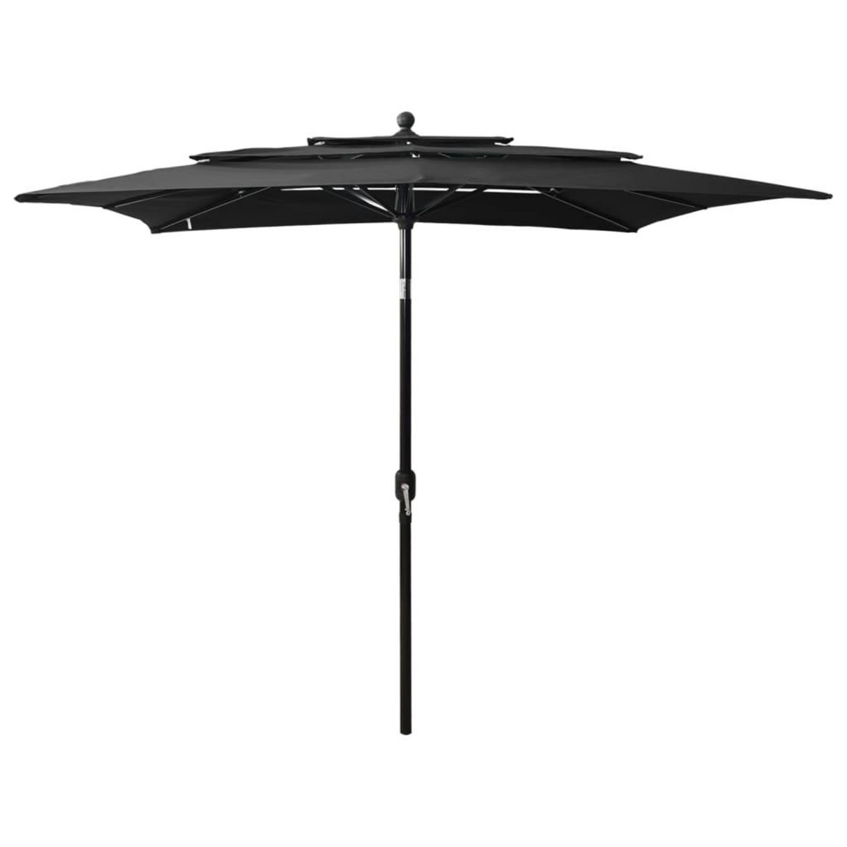 VIDAXL Parasol de jardin a 3 niveaux avec mat en aluminium noir