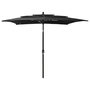Voir la diapositive 1 : VIDAXL Parasol de jardin a 3 niveaux avec mat en aluminium noir
