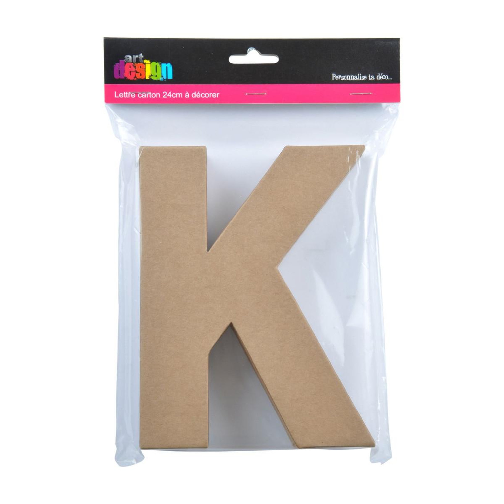 Voir la diapositive 2 : HOMEA Décoration Murale  Lettres Carton K  18cm Naturel
