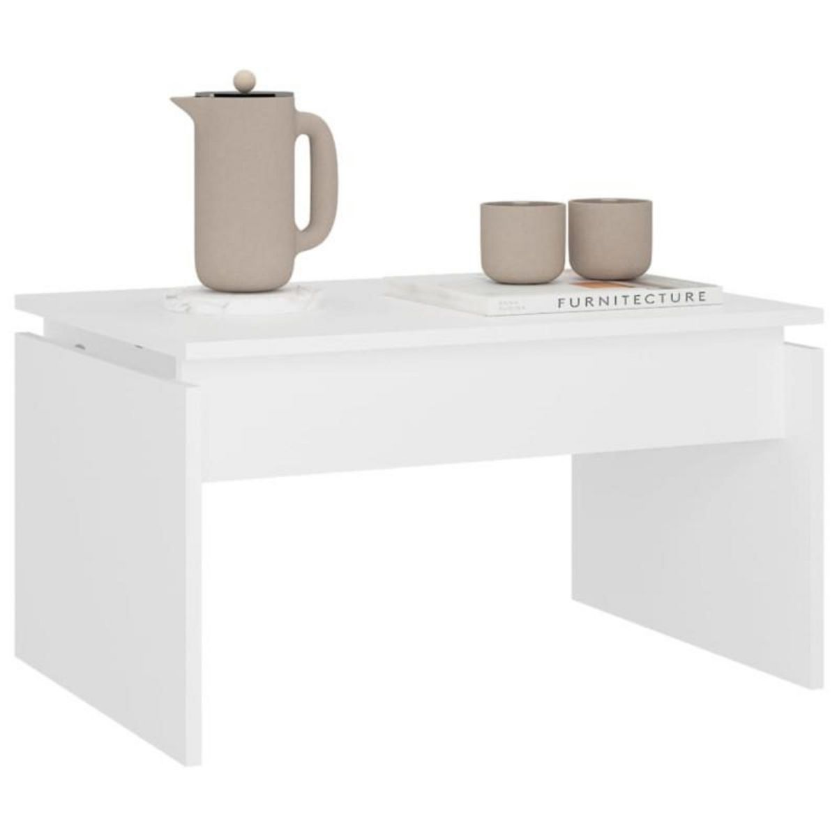VIDAXL Table basse blanc 68x50x38 cm bois d ingénierie