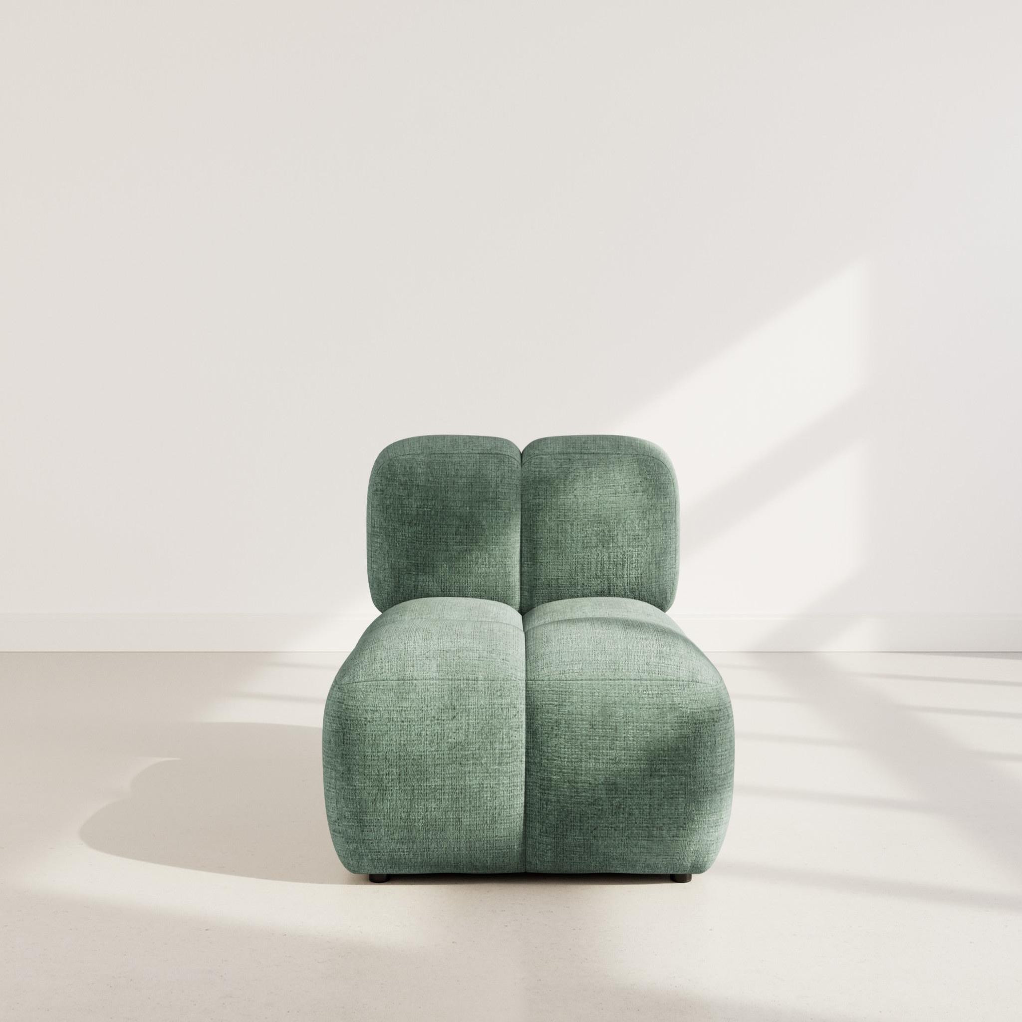 Voir la diapositive 2 : LISA DESIGN Grace - module d'assise en velours texturé