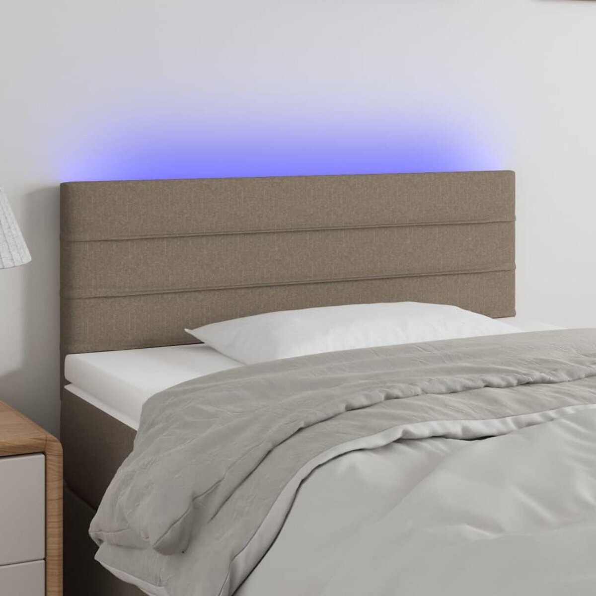 VIDAXL Tete de lit a LED Taupe 90x5x78/88 cm Tissu