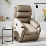 VIDAXL Fauteuil inclinable de massage electrique cappuccino similicuir