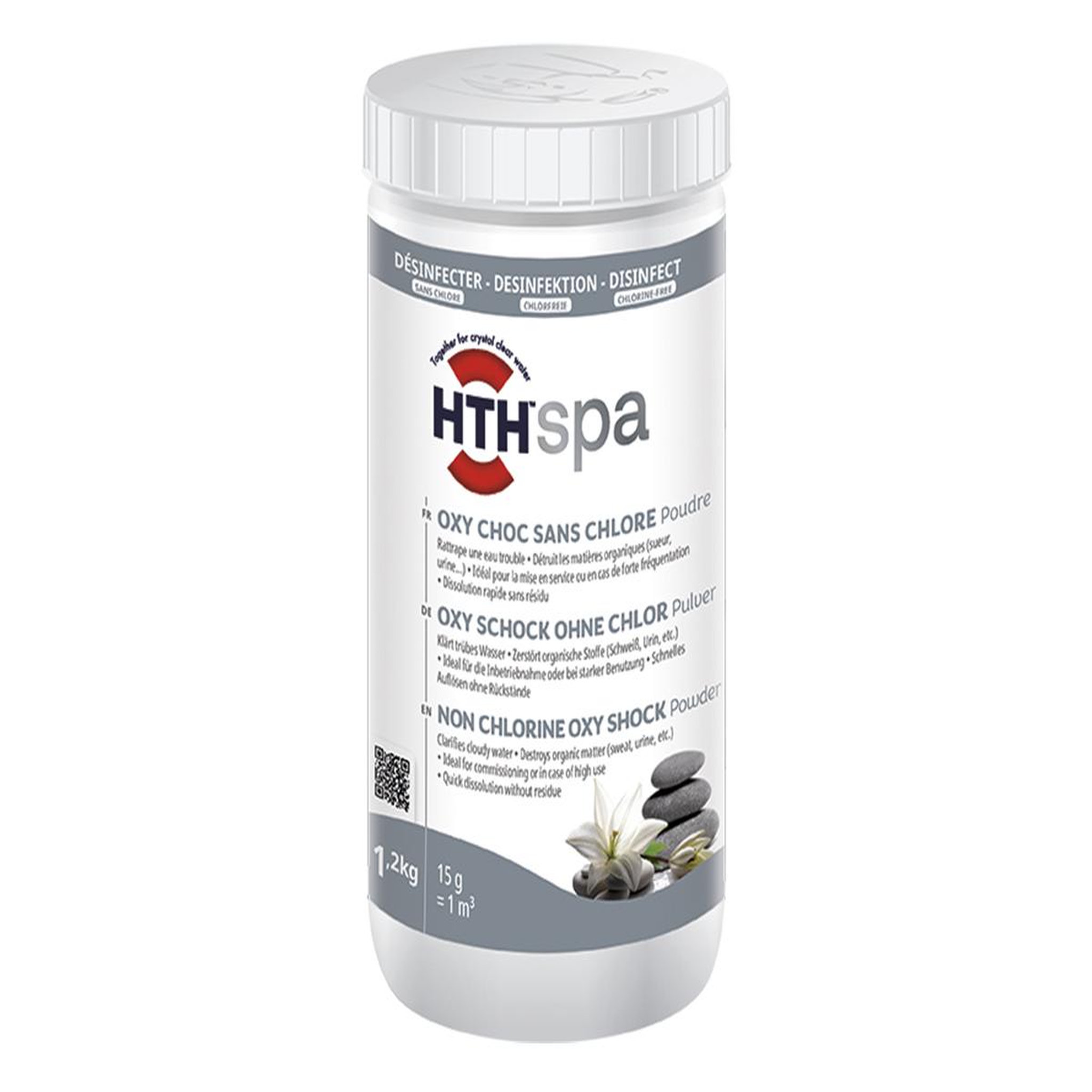 HTH Choc à l'oxygène actif sans chlore pour spa 1,20 kg - hth