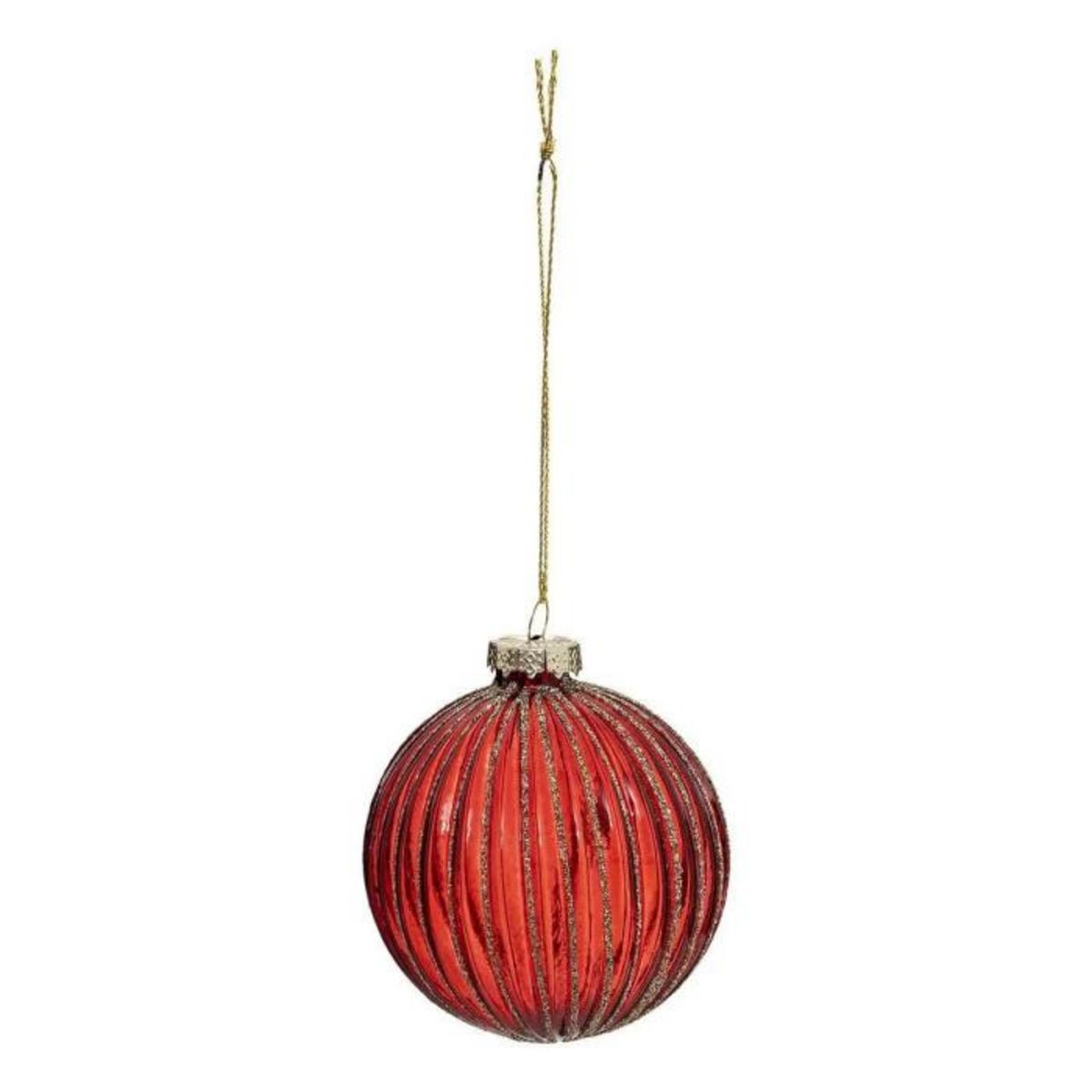 ATMOSPHERA Lot de 3 Boules de Noël Déco  Soir  8cm Rouge