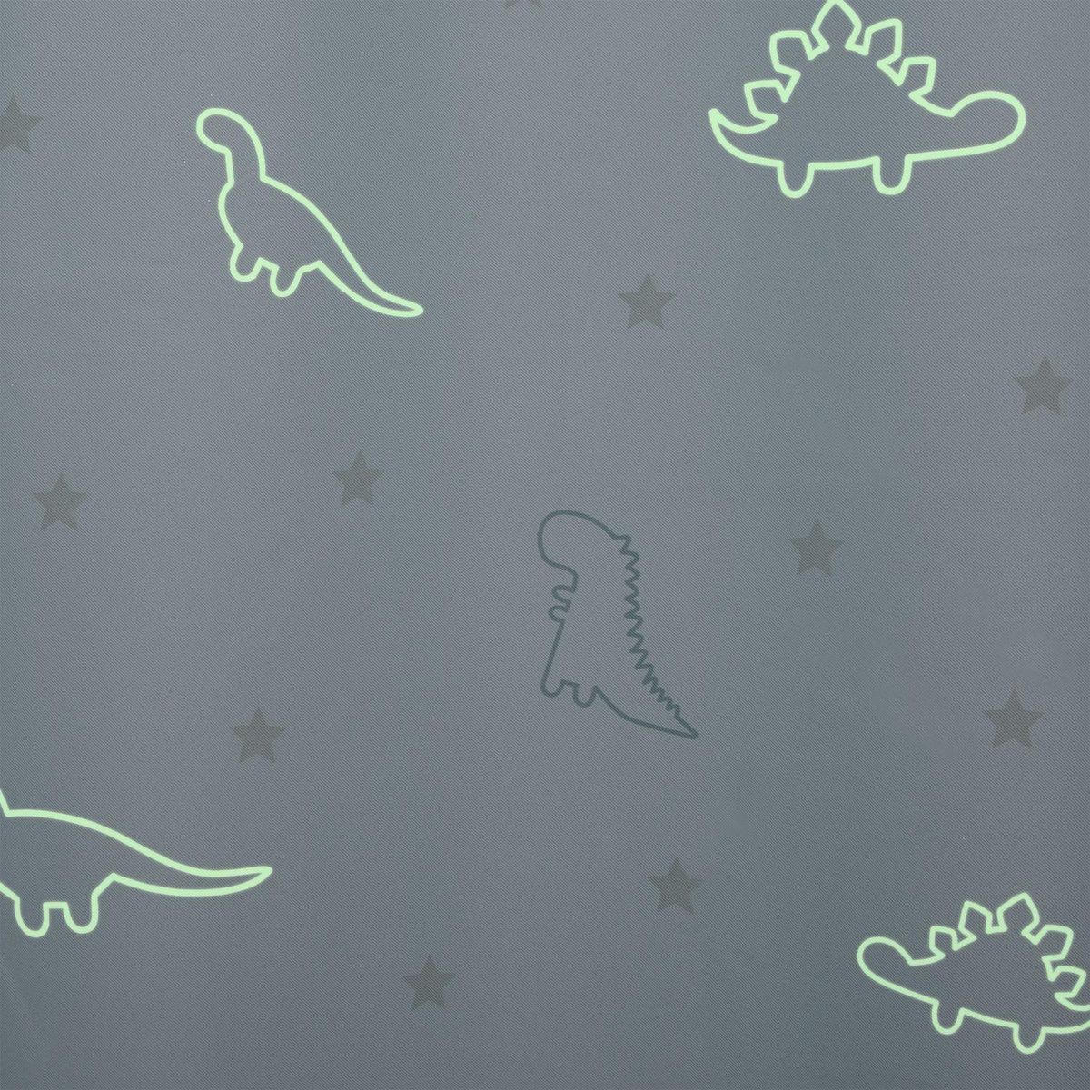 TOILINUX Lot de 2 Rideaux occultants phosphorescent pour enfant Dinosaure - 140 x 250 cm - Bleu