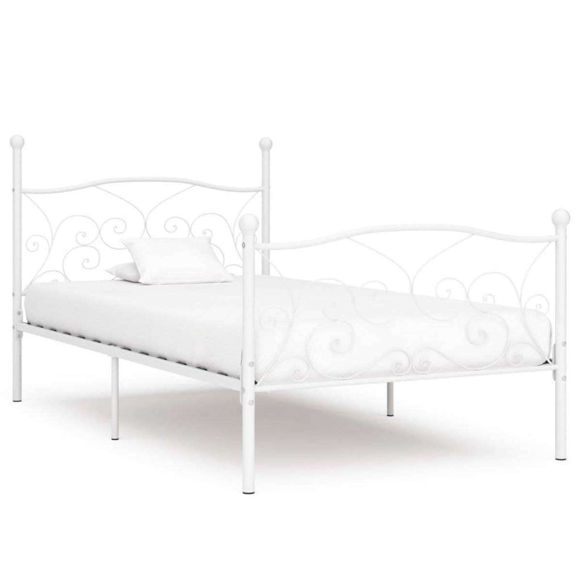 VIDAXL Cadre de lit sans matelas avec sommier a lattes metal 90x200 cm