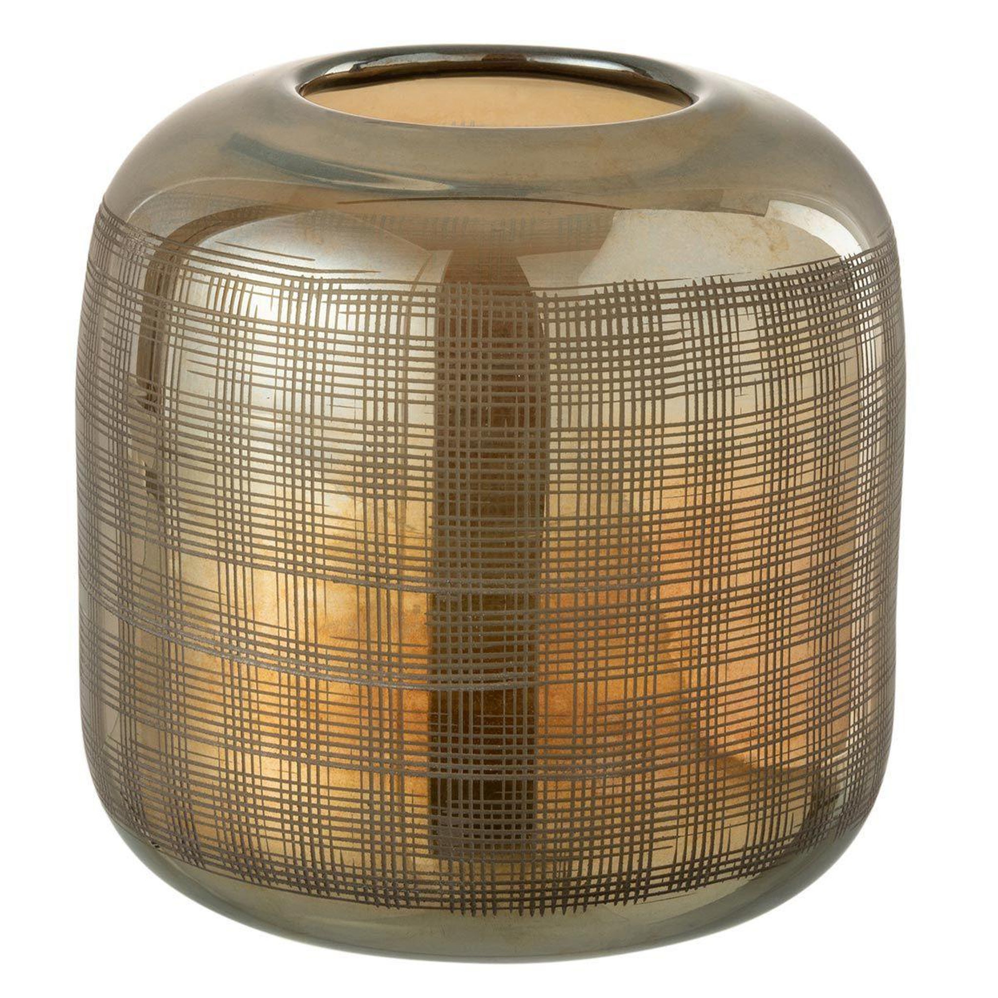 Voir la diapositive 1 : J-LINE Vase design en verre  torino  17cm vert & or